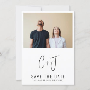 STYLISH   QR-code Moderne eenvoudige foto-grens Save The Date