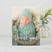 Stylish Red 3 Foto Hartelijk dank Feestdagenkaart (Staand voorkant)