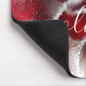 Stylish Red Floral Signature Monogram Muismat (Hoek)