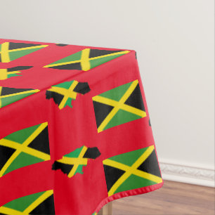 Stylish Red JAMAICAN MAP Jamaica Flag Tafelkleed