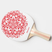 Stylish Red Mandala Boho Custom Tafeltennisbatje (Zijkant)