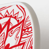 Stylish Red Mandala Flower Boho Name & Initialen Pickleball Paddle (Links Detail)