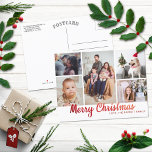 Stylish Red Merry Christmas 5 Photo collage<br><div class="desc">These fun and modern holiday postphoto cards are perfect for emission out to family and friends this Christmas. The design feh a red typographiy "Merry Christmas" with a 5 photo collage that is easy to change to make it personal to you and your family.</div>