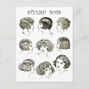 Stylish Retro Bob Hairstijlen Briefkaart