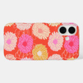 Stylish Retro Dahlia Floral Pattern Red Roze Case-Mate iPhone Case (Achterkant (horizontaal))