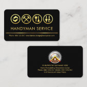 Stylish Retro Gold Tools Line Handyman Visitekaartje (Voorkant / Achterkant)