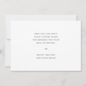 Stylish retro Maid of honte merci carte texte (Dos)