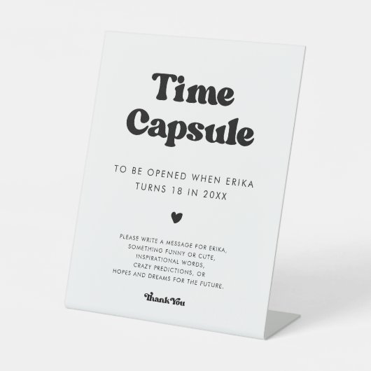 Stylish rétro Time capsule 1er Anniversaire signe (Recto)