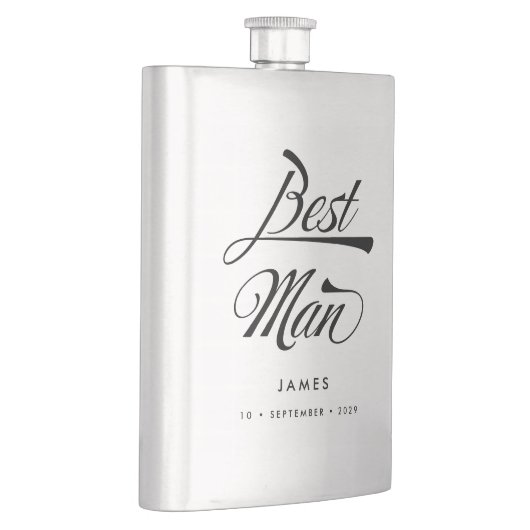 Stylish Retro Typography Best Man Groomsmen Flacon (Rechts)