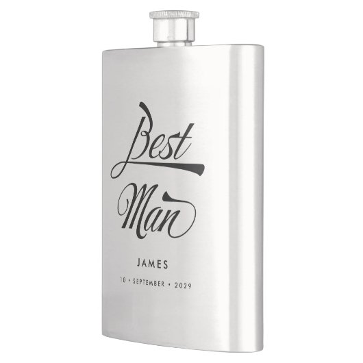 Stylish Retro Typography Best Man Groomsmen Flacon (Links)
