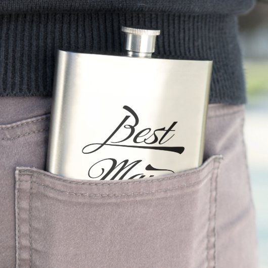 Stylish Retro Typography Best Man Groomsmen Flacon (Voorbeeld)