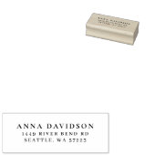 Stylish Retun Address 3-Line Wood Rubber Stamp Rubberstempel (Gestempeld)