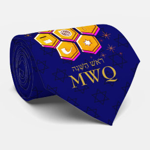 Stylish Rosh Hashanah SHANA TOVA Monogram Stropdas