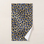 Stylish Royal Blue and Gold Foil Leopard Spots (Serviette à main)