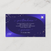 Stylish Royal Blue Glitter Stars Diamonds Initiale Visitekaartje (Achterkant)