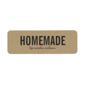 Stylish Rustic Bold Homemade Faux Kraft Etiket (Voorkant)