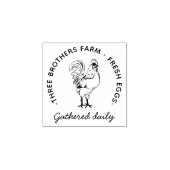 Stylish Rustic Custom Farm Name | Information Egg Rubberstempel (Afrduk)