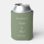 Stylish Sage Green Wedding Favor Koelbox Blikjeskoeler (Blikje Voorkant)