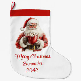 Stylish Santa Claus Editable Christmas Stocking Grote Kerstsok