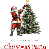 Stylish Santa Pine Wreath Office Party Invitation
