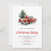Stylish Santa Pine Wreath Office Party Invitation (Devant)