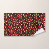 Stylish Scarlet Red and Gold Foil Leopard Spots (Serviette à main)