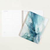 Stylish Script Blue&Gold Marble Custom Name (Devant avec enveloppe)