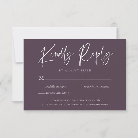 Stylish Script | Carte de réponse RSVP de mariage (Devant)
