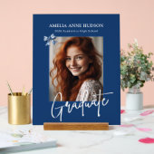 Stylish Script Photo Blue Graduation 2026 (Mariage)