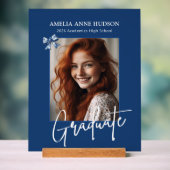 Stylish Script Photo Blue Graduation 2026 (Neutre)