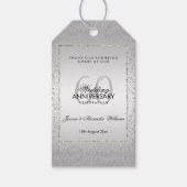Stylish Silver Confetti 60th Diamond Wedding Cadeaulabel (Voorkant)