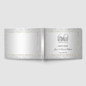 Stylish Silver Confetti 60th Diamond Wedding Gastenboek (Volledig)