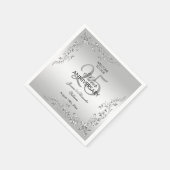 Stylish Silver Decoration 25th Wedding Jubileum Servet (Hoek)