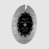 Stylish Silver Diamonds 50th Wedding Jubileum Ornament (voorkant)