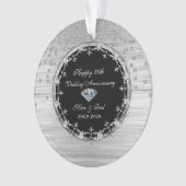 Stylish Silver Diamonds 50th Wedding Jubileum Ornament (voorkant)