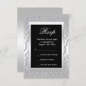 Stylish Silver Diamonds 60e mariage RSVP (Devant / Derrière)
