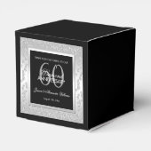 Stylish Silver Diamonds 60th Wedding Jubileum Bedankdoosjes (Achterkant)