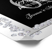 Stylish Silver Diamonds 60th Wedding Jubileum Poster (Hoek)