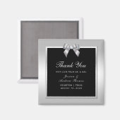 Stylish Silver Gem Bow & Black Wedding Magneet (Voorkant / Achterkant)