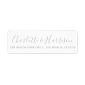 Stylish Silver Grey script modern chic bruiloft Etiket (Voorkant)
