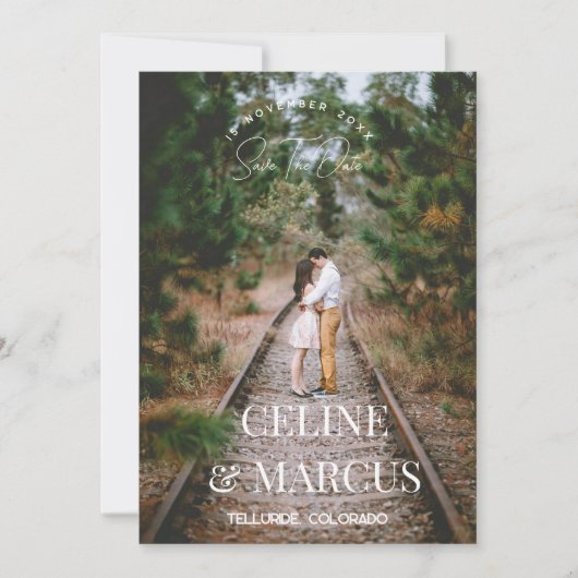 Stylish Simple Full Photo Double-sided Save The Date (Voorkant)