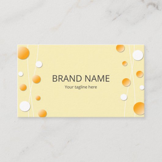 Stylish Simple Orange Yellow Dot Pattern Frame Visitekaartje (Voorkant)