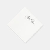 Stylish Simple Plain Black & White Minimalist Name Servet (Hoek)