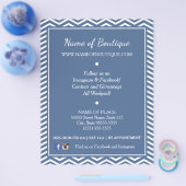 Stylish Slate Blue Chevrons Boutique Events Flyer (Enkel)