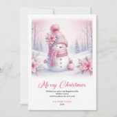 Stylish Snowy Forest Kids Digital Christmas Cards Feestdagenkaart (Voorkant)