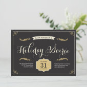 Stylish Soiree Holiday Party Invitation Kaart (Staand voorkant)