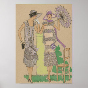 Stylish Spring Flappers, dames van 20 jaar Poster