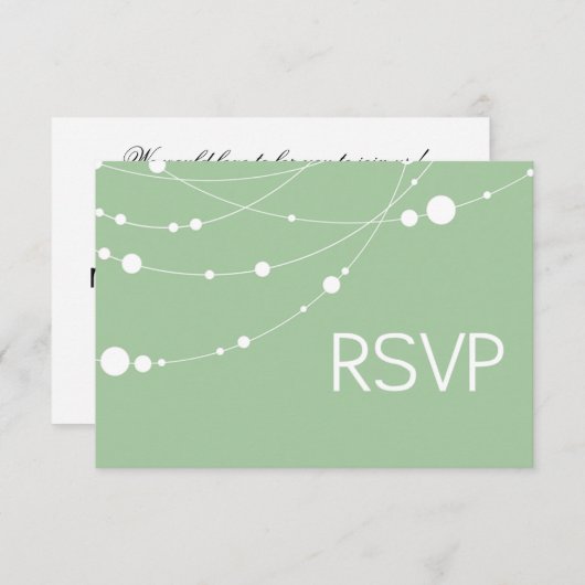Stylish Strands RSVP mint wit Kaart (Voorkant / Achterkant)