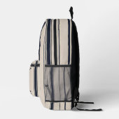 Stylish Striped Blue and Cream Backpack Bedrukte Rugzak (Rechts)