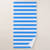 Stylish Striped White and Bright Blue (Serviette de bain)